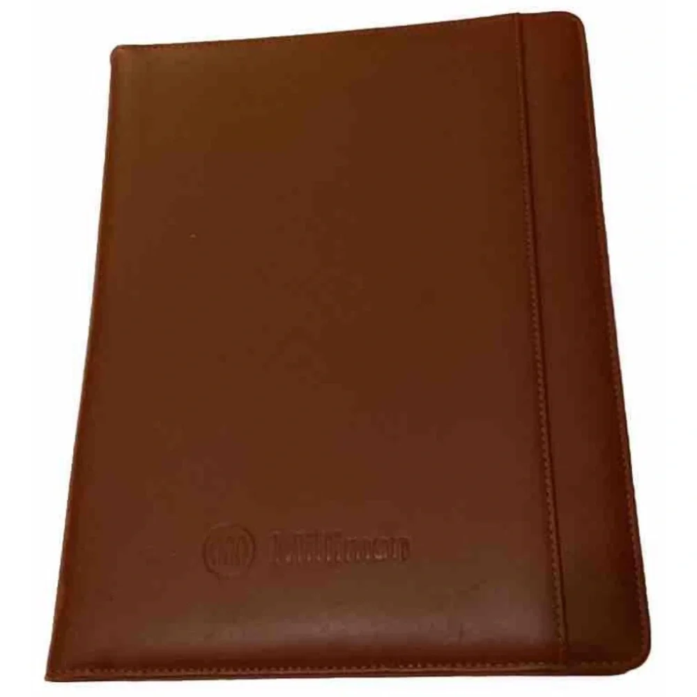 Cutter and Buck Brown Leather Portfolio Folder Binder Planer Notepad Holder